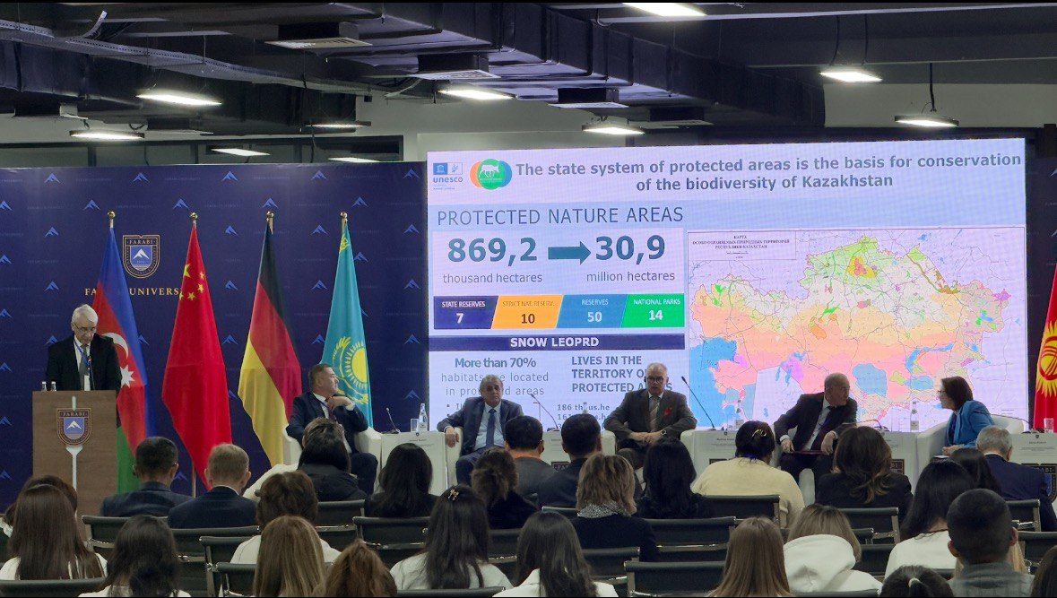 Конференцияда Қазақстан Республикасы Зоология институтының бас директоры Роман Васильевич Ященко «Қазақстанның сирек және жойылып бара жатқан жануарларын сақтау» тақырыбында пленарлық баяндама жасады.